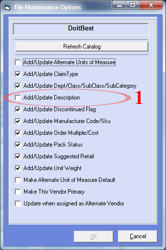 File Maint Options Screen