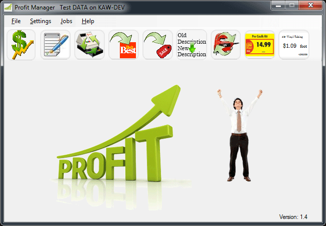 Profit Manager Main Screen